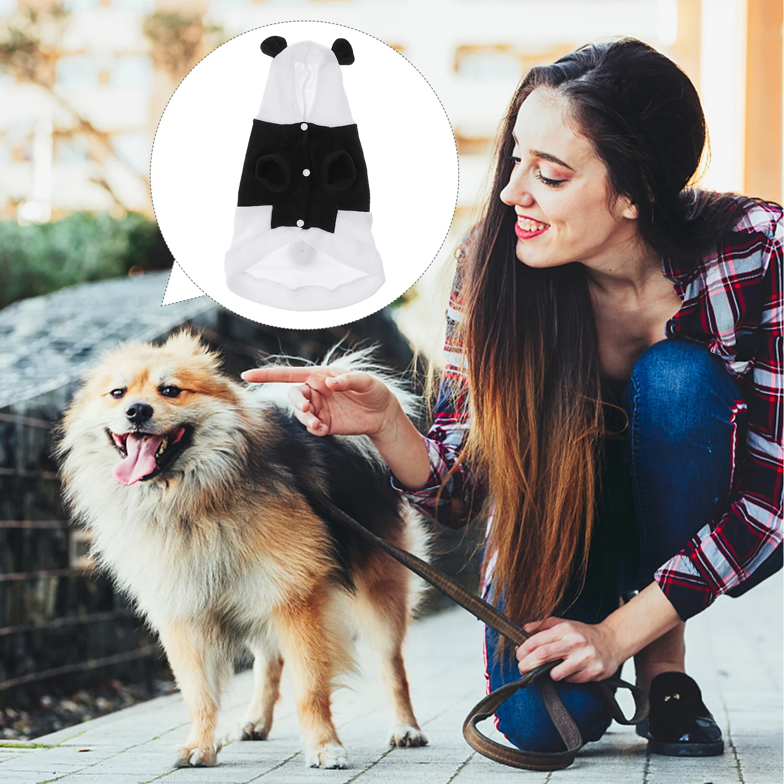 

Dog Panda Costume Pet Puppy Hoodies Autumn Winter Dress Size L Stylish Dog Dress for Walking Jogging Pet Clothes