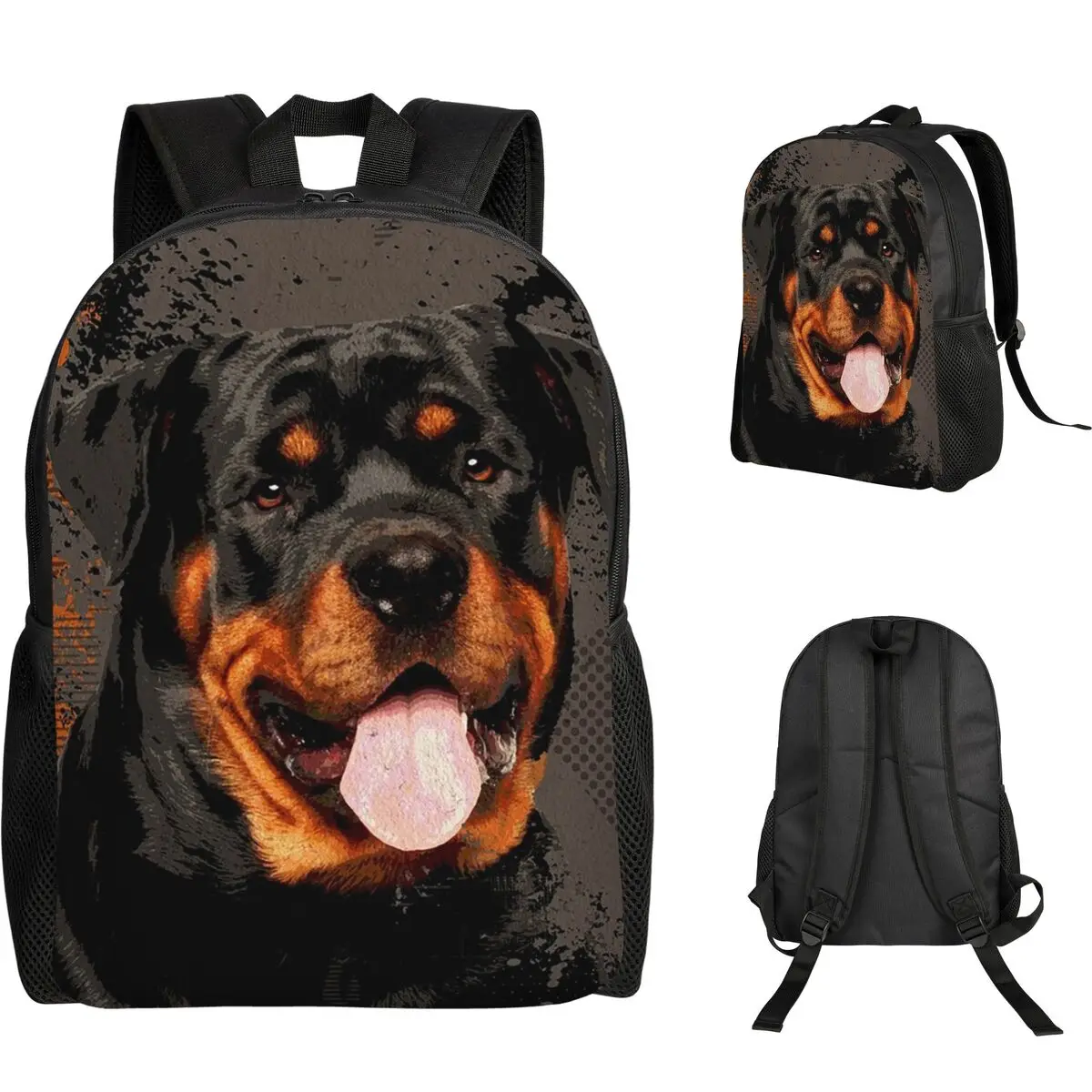 

Rottweiler Metzgerhund Digital Art Student Backpack School Bag Hiking Travel Daypack for Men Women Fashion Bookbag Shoulder Bags