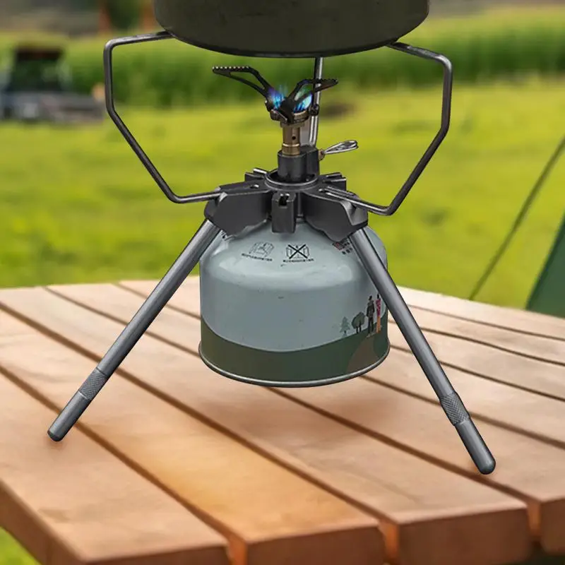 

Camping Stove Support Holder Tripod Stainless Steel Outdoor Stove Bracket Copper Core Interface Outdoor Camping Cookware Rack