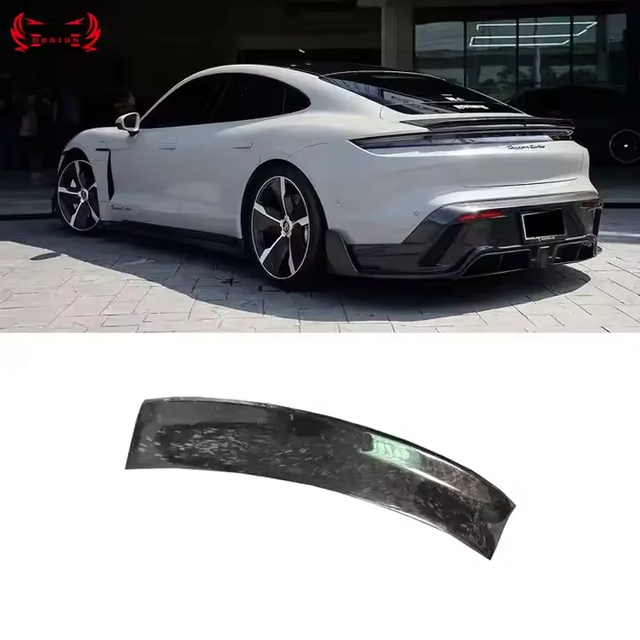 

Задний спойлер из сухого углеродного волокна 2019-2022 для Porsche Taycan MS Style Bodykit, спойлер багажника, крыло