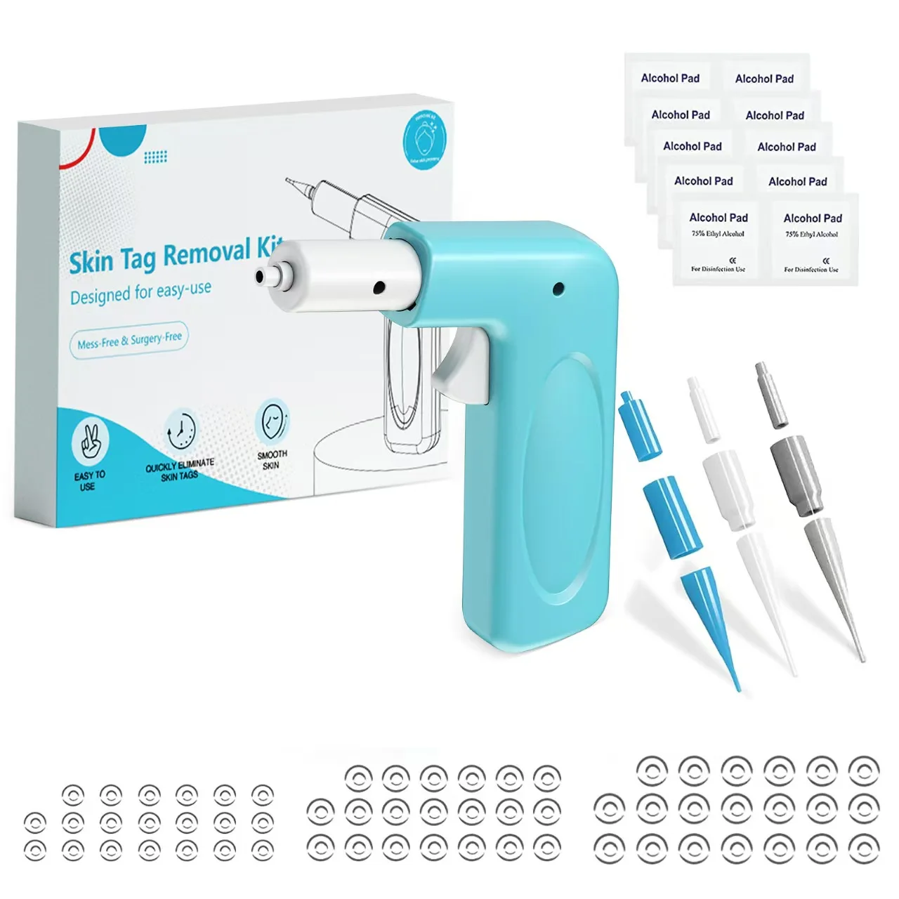 3 In 1 Auto Skin Tag Removal Kit Painless Mole Wart Remover Equipment Micro Skin Tag Treatment Tool Easy To Clean Skin Care Tool