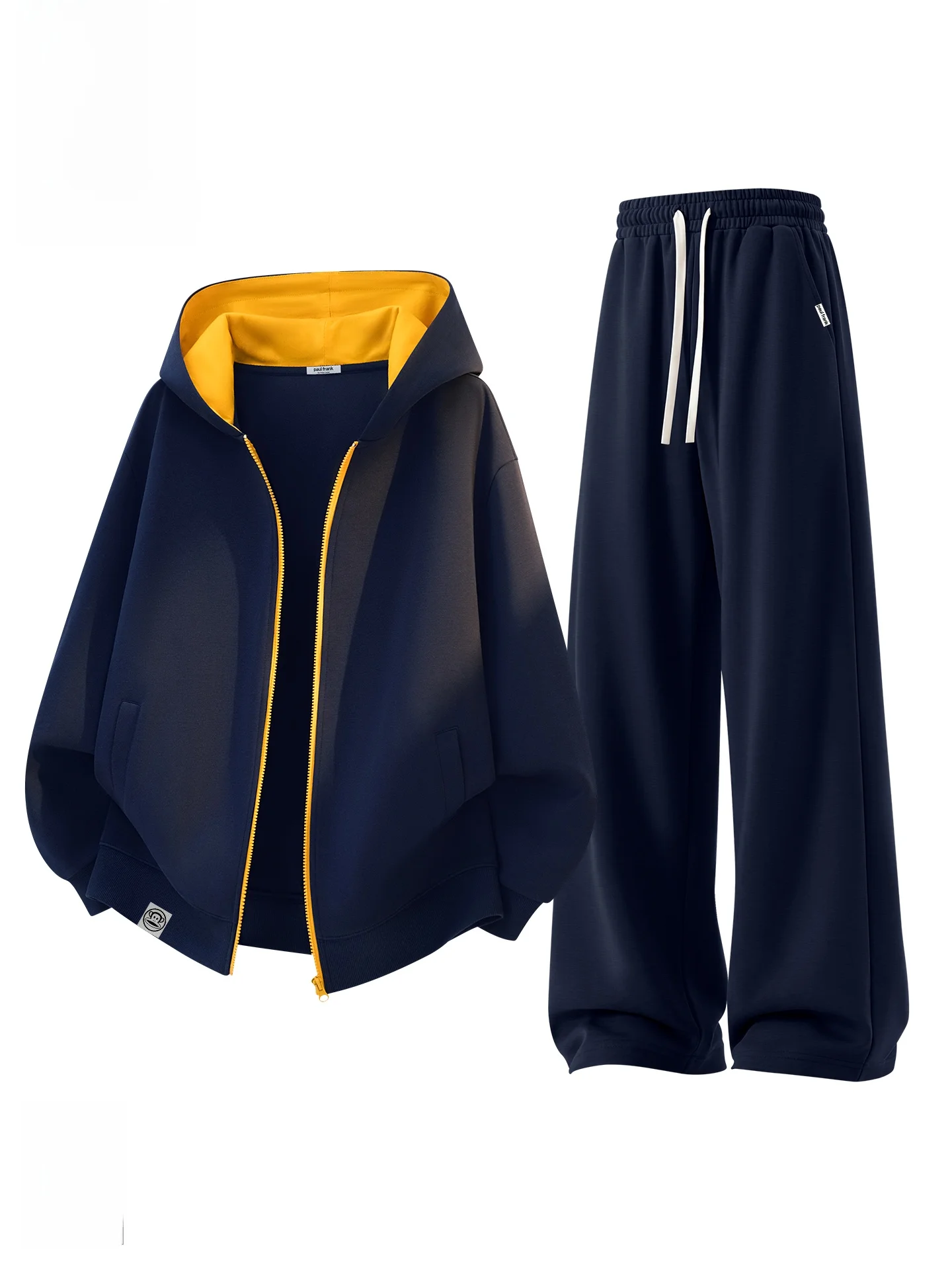 M Spring Autumn Hoodie Sweatirt Sports Set Casual Two-Piece Set Color Blo Large Mouth Monkey Design