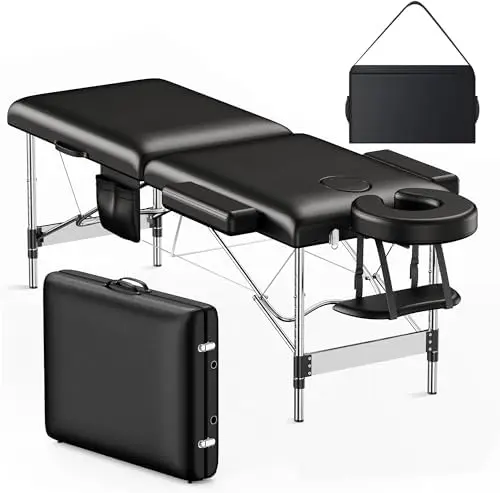 2-Fold Aluminum Adjustable Massage Table Portable 22.8