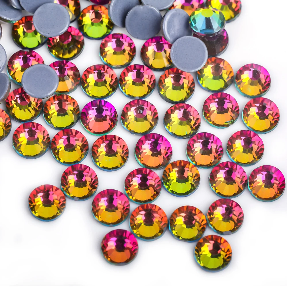 VC SS6-SS30 Hotfix Glass Flatback Rhinestone Rainbow Glitter Stones Rhinestones for DIY Craft Sewing Wedding Accessories