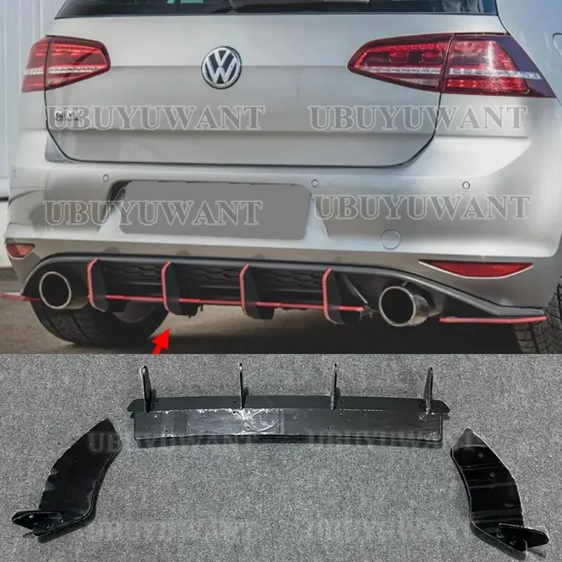 Dla Volkswagen Golf 7 VII MK7 GTI 2014-2017 Samochodowy tylny dyfuzor wargowy