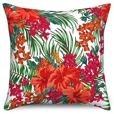 Hawaiian Pillowcase, Parrot Tropical Plant Pillowcase Palm Leaf Pillowcase Cushion Cover Decorative Home Outdoor Courtyard