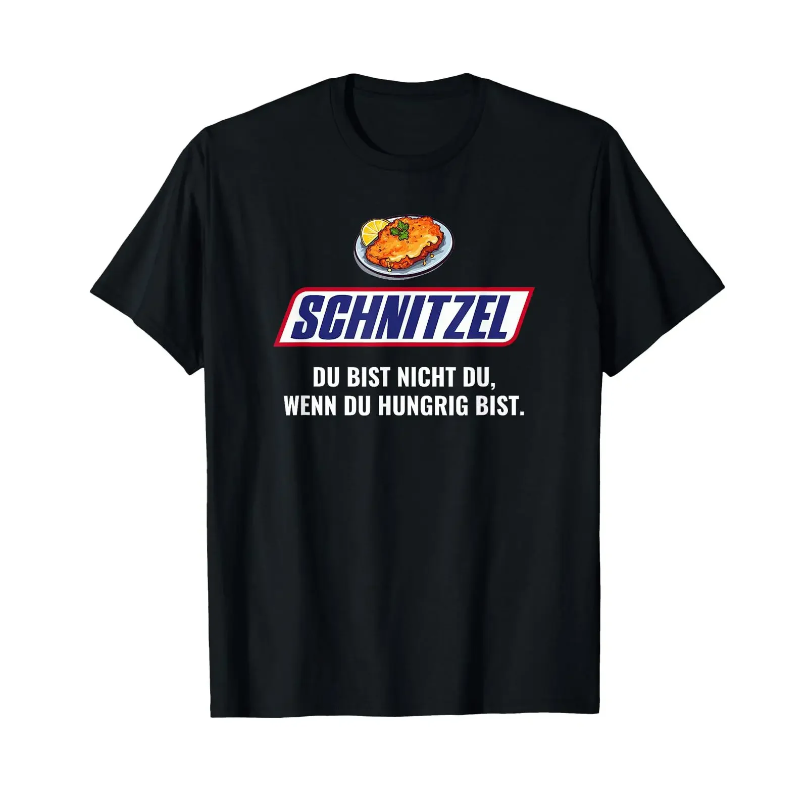 You're not you when hungry Schnitzel T Shirt vintage Washed streetwear Comfortable homme Versatile Stretched Casual Unisex
