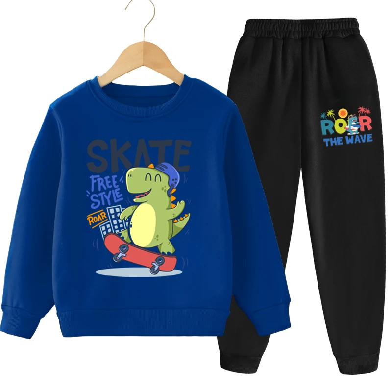 Frühling Herbst Kinder Kpop Sweatshirt-Sets Jungen Mädchen Cartoon-Print Pullover und Lange Hosen 2-teilige Sets Kinder Lässiger Trainingsanzug – Detail 3