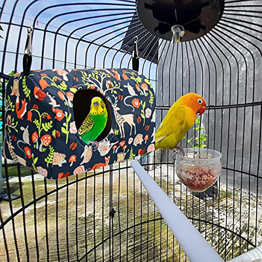 Warm Bird Nest Bed, Hanging Hammock Snuggle Hut Parrot House, Washable Pet Birds Tent, Bird Cage Perch Cave for Parakeet Budgies