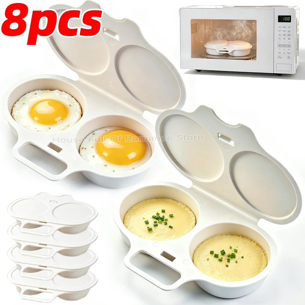 Microwave Egg Poacher Food Grades PC Poached Eggs Cooking Mold Container Heat Resistant Kitchen Portable Steamed Egg Box Tool