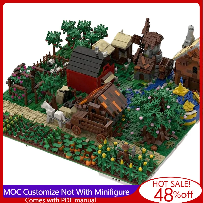 

4425 PCS Building Brick Series Modular Farm Village | build from 16 MOCs MOC Customize Modular Building DIY Assembly Toy Gift