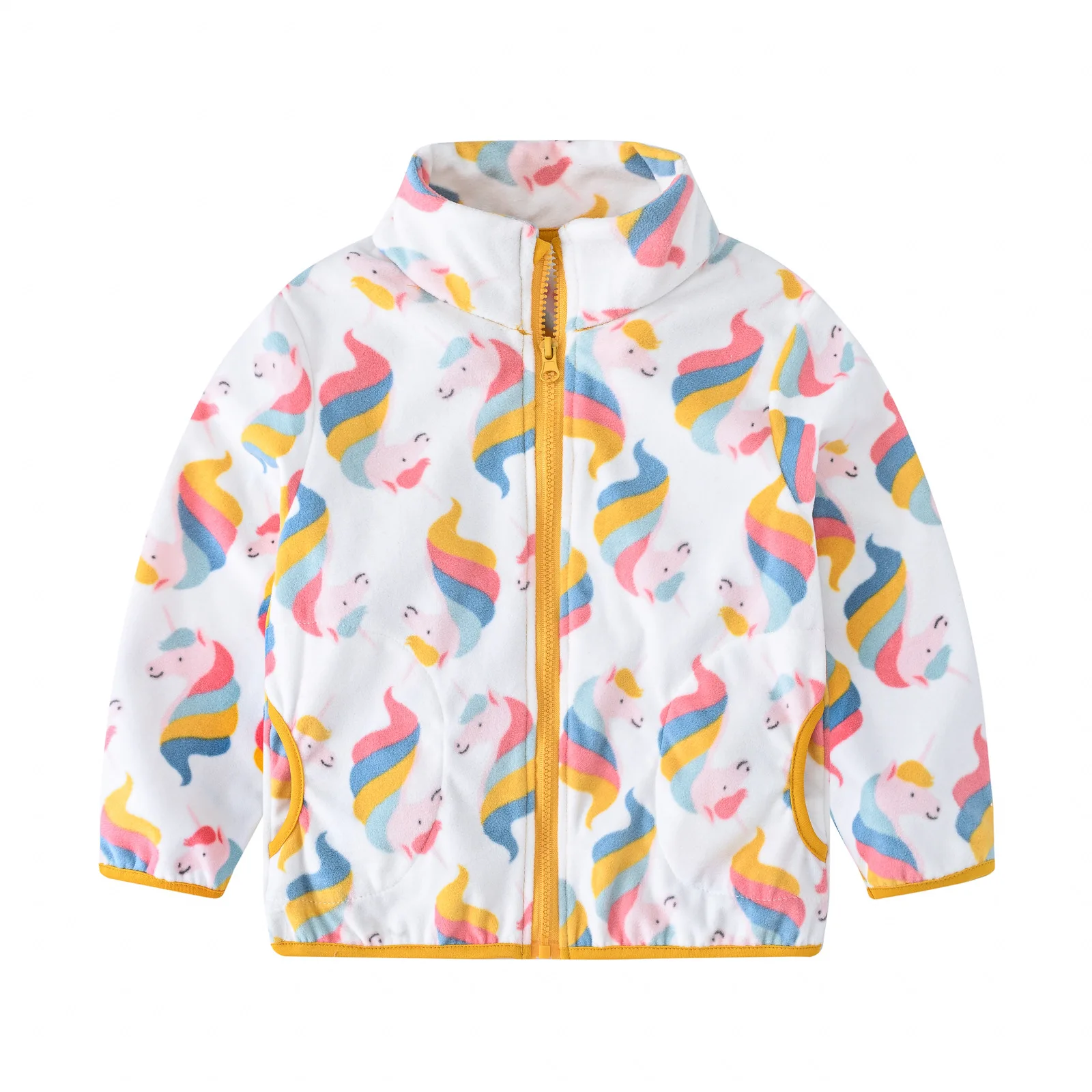 Cute Fox Spring Autumn Plush Girls Jacket Long Sleeve Zipper Fashion Little Princess Coat Birthday Present Children's Clothing