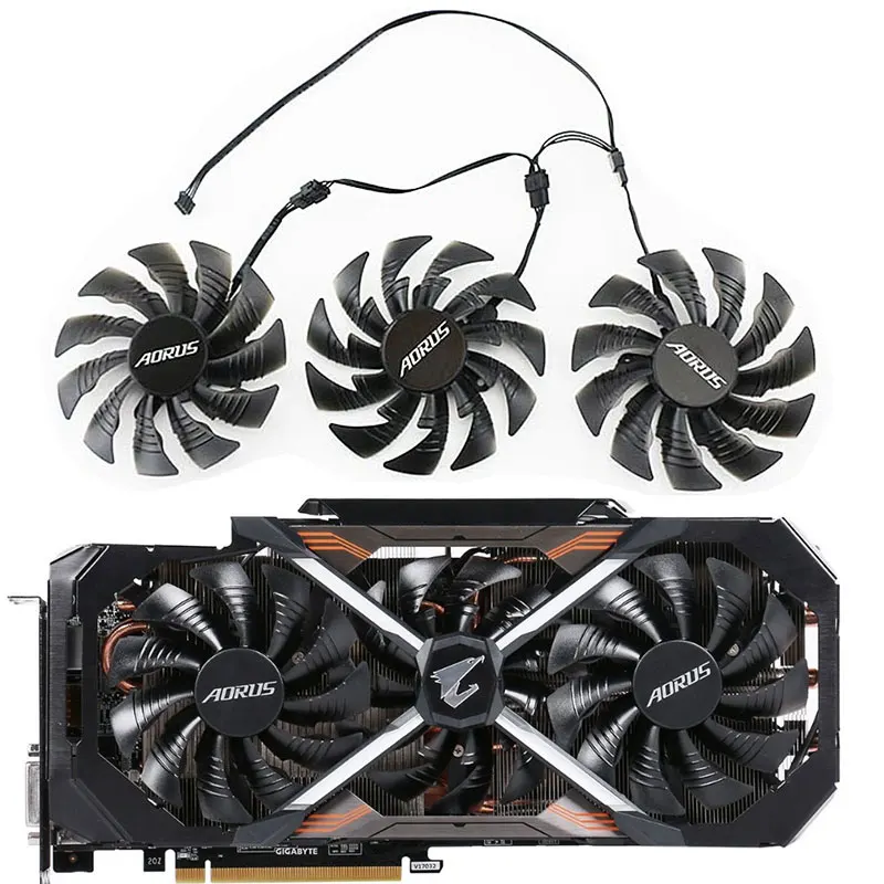 

Original 95MM T129215BU AORUS GTX 1080 GPU Fan，For Gigabyte AORUS GTX 1070 1080 1080TI Xtreme Edition Graphics card cooling fan