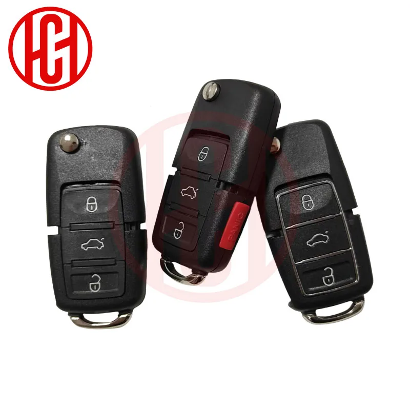 フォルクスワーゲンVWジェッタゴルフパサートビートルシュコダシートポロB5用キーシェル2/3/4ボタンリモートカーキーフリップ折りたたみキーシェルケース