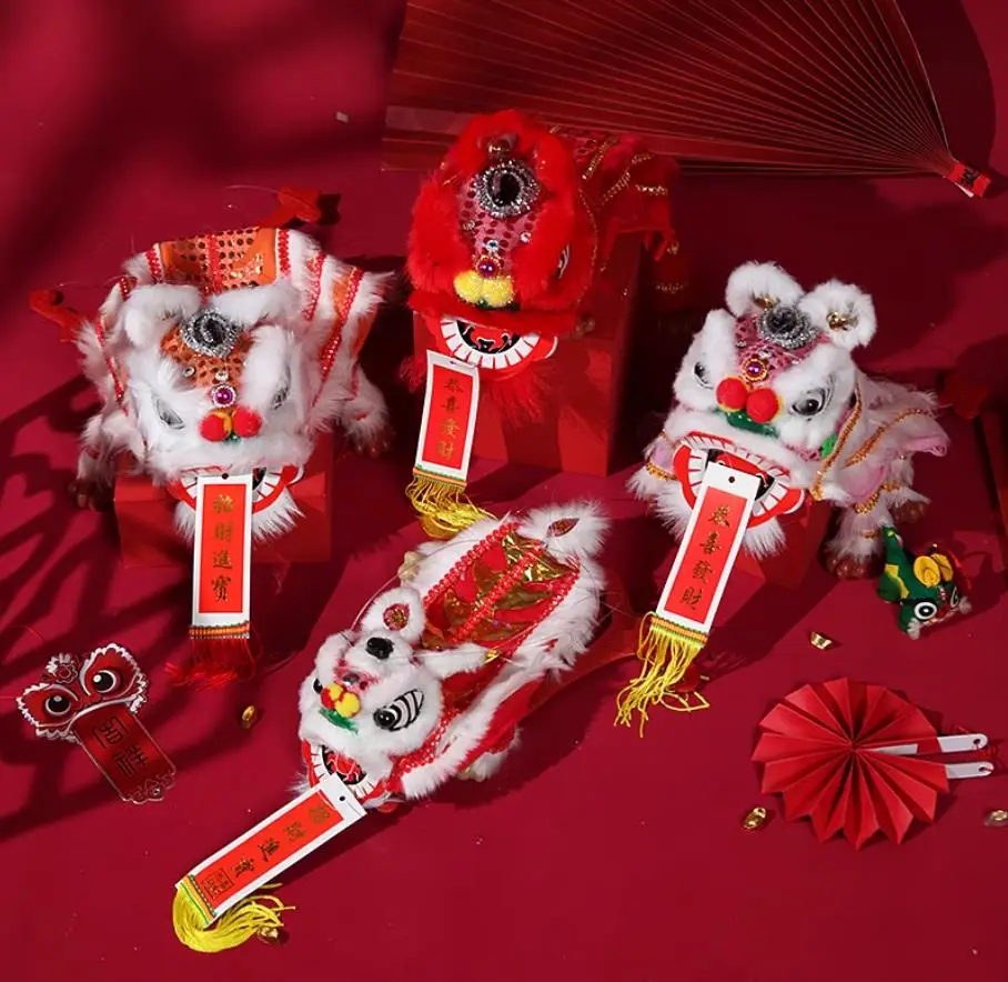 Puppet lion dance Child Game Sports Traditionel Folk Decorative Toy Gift  Performance Cartoon Group Prop