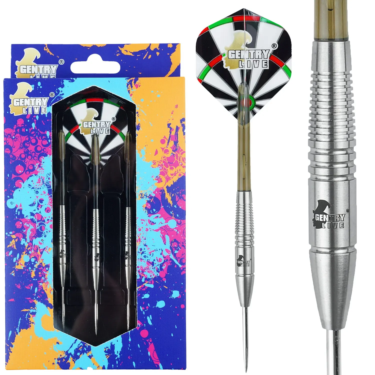 

GENTRY LIVE Needle Hard Darts 24.5g 80%Tungsten Darts Professional Tournament Darts General Purpose