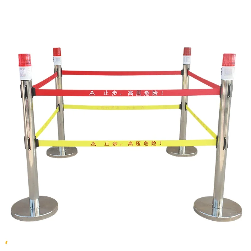 Stainless steel isolation warning line telescopic belt fence bank hotel mall guardrail isolation belt telescopic railing column