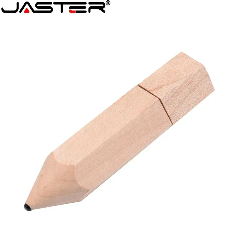 JASTER Wooden pencil USB flash drive 128 GB creative gifts Free custom LOGO Pen drive 32GB Pendrive  64GB memory stick U Disk