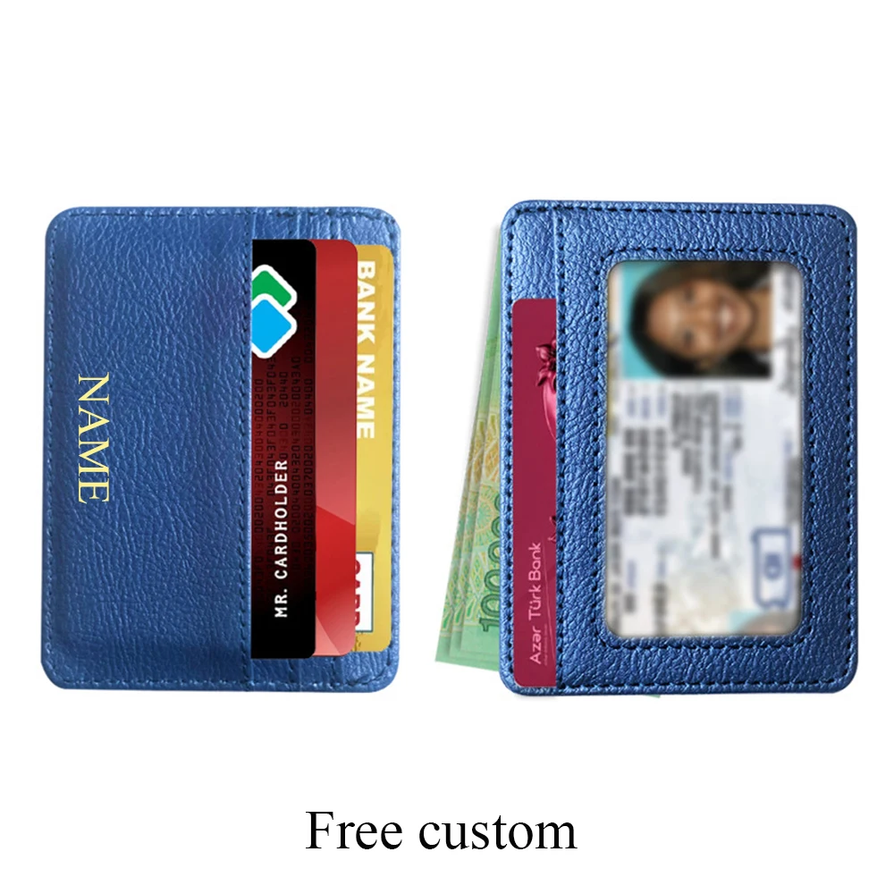 Custom Name ID Card Holder para Homens e Mulheres, Mini Carteira de Cartão de Crédito, DIY Gift, Engrave Logo, Slim, Iniciais Personalizadas, Moda