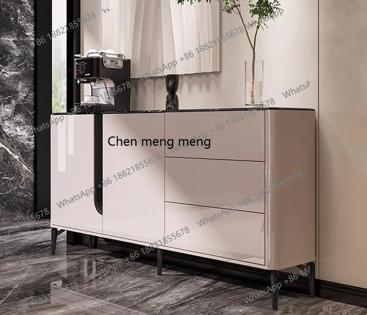 

Italian light luxury dining side cabinet integrated against the wall modern simple living room cabinet
