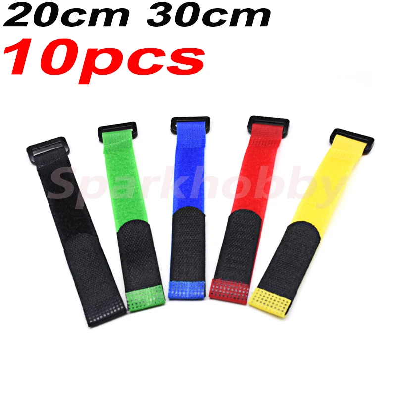 

10PCS 20MM width 20CM 30CM length nylon Reverse buckle magic hook loop fastener cable ties for RC models DIY ACCS parts