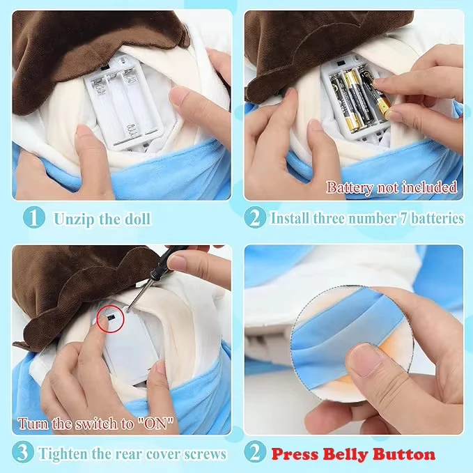 Jezus knuffel kinderen slaap metgezel zacht comfortabel schattig knuffelkussen vier versnellingen aanpassing muzieklamp kerstcadeau