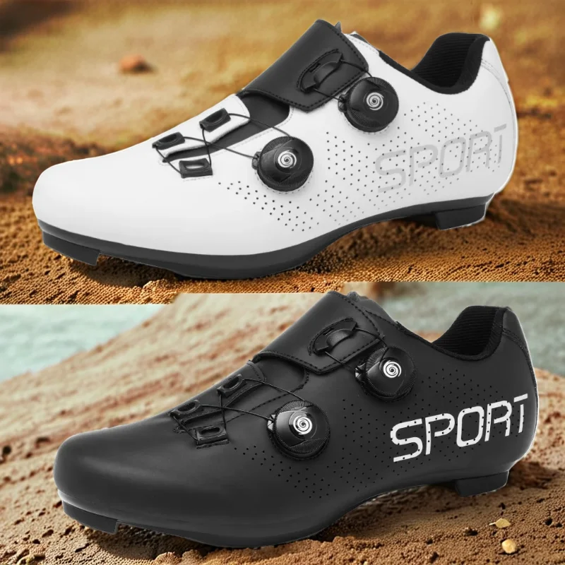 

Hot Sale Ultralight Cyclin Cycling Sneakers Breathable Rubber Soles For Cycling White Multi Functional Fitness Cycling Shoes