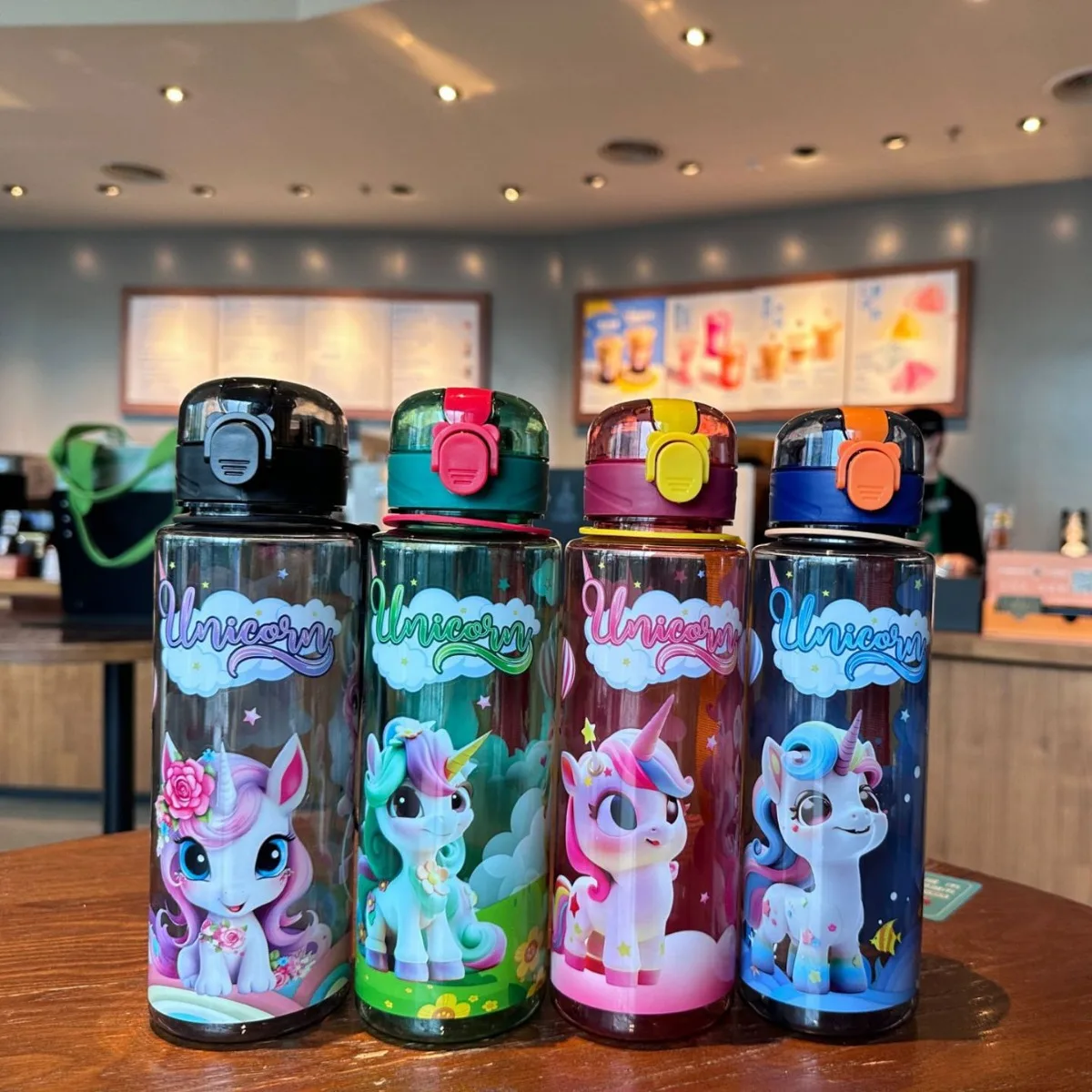 

700ml Cute & Durable Space Cup BPA-Free Cute Unicorn Water Bottle Portable Water Bottle Flip cup with handle
