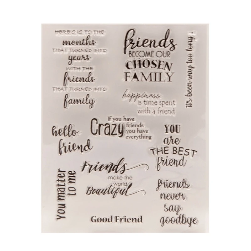 Blessing Word Clear Stamp Friendship Themed Clear Silicone Stamp for Card Making