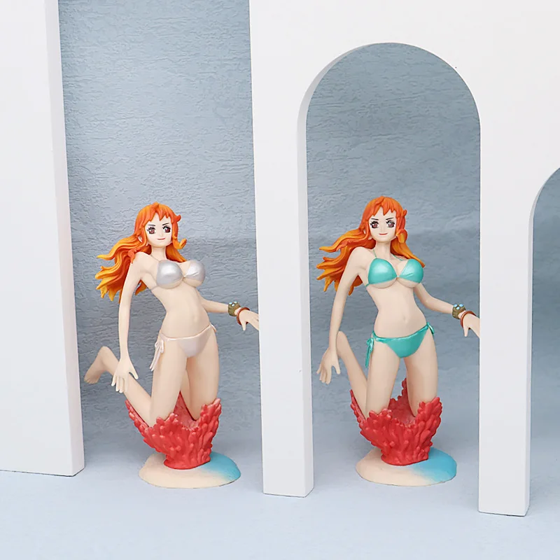 One Piece Anime Figures Nami, Maillot de bain de plongée bikini sexy, Figurine d'action Nami, Modèle de collection en PVC, Ornements de beurre, Jouets Cadeaux, 15cm