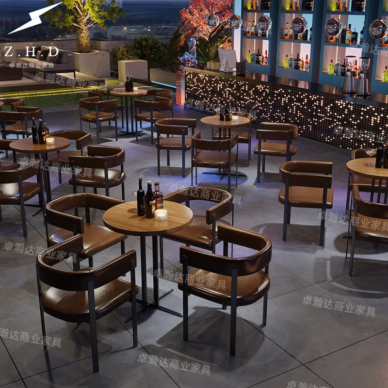 

Customizable industrial style bar ktv table and chair combination deck sofa