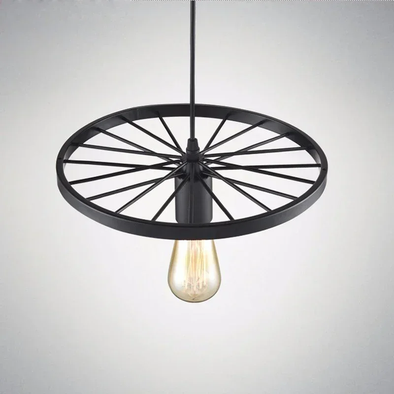 Vintage Industrial Lamp Russia Pendant Light Nordic Metal Wheel Lights Loft Dining Room Lighting for Chirstmas Wedding Decor