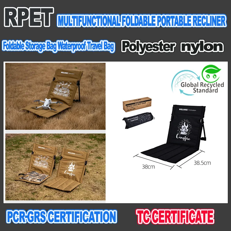 Custom Compact Lightweight Foldable Legless Chair Portable Beach Mat Outdoor Camping Folding Floor Beach Chair image 6