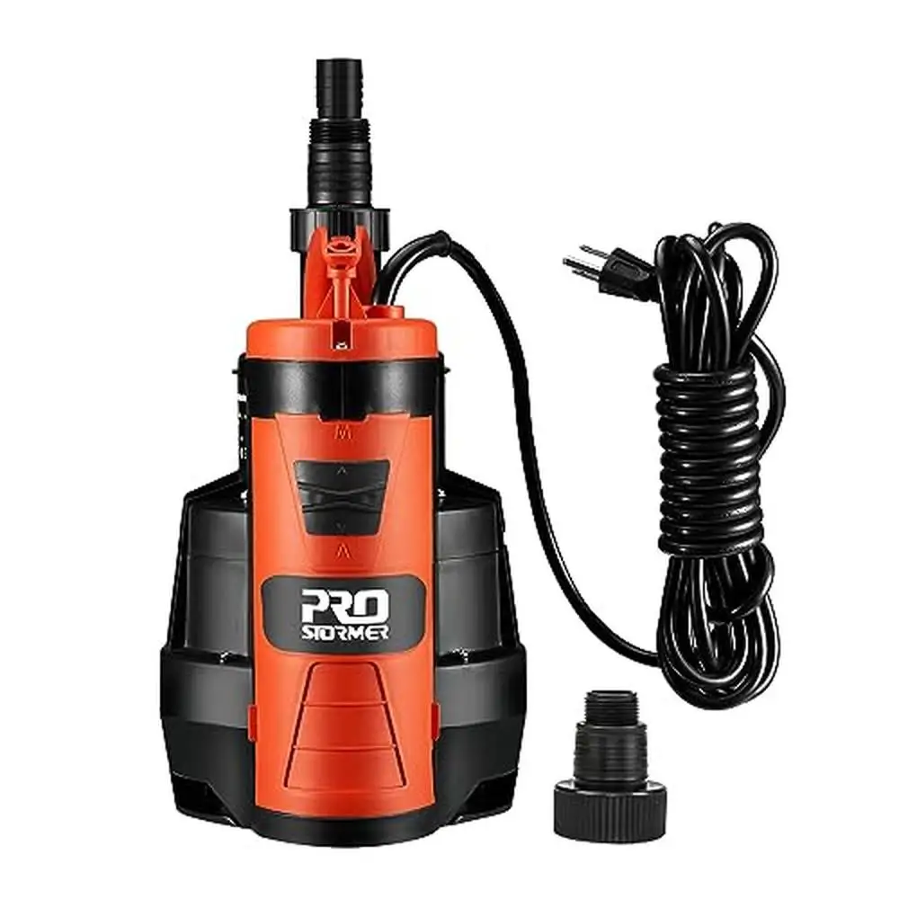 1/2HP Electric Sump Pump with Floating Switch Max 2110GPH Multi Outlet Sizes Sealing Structure Durable Construction Manual/Auto