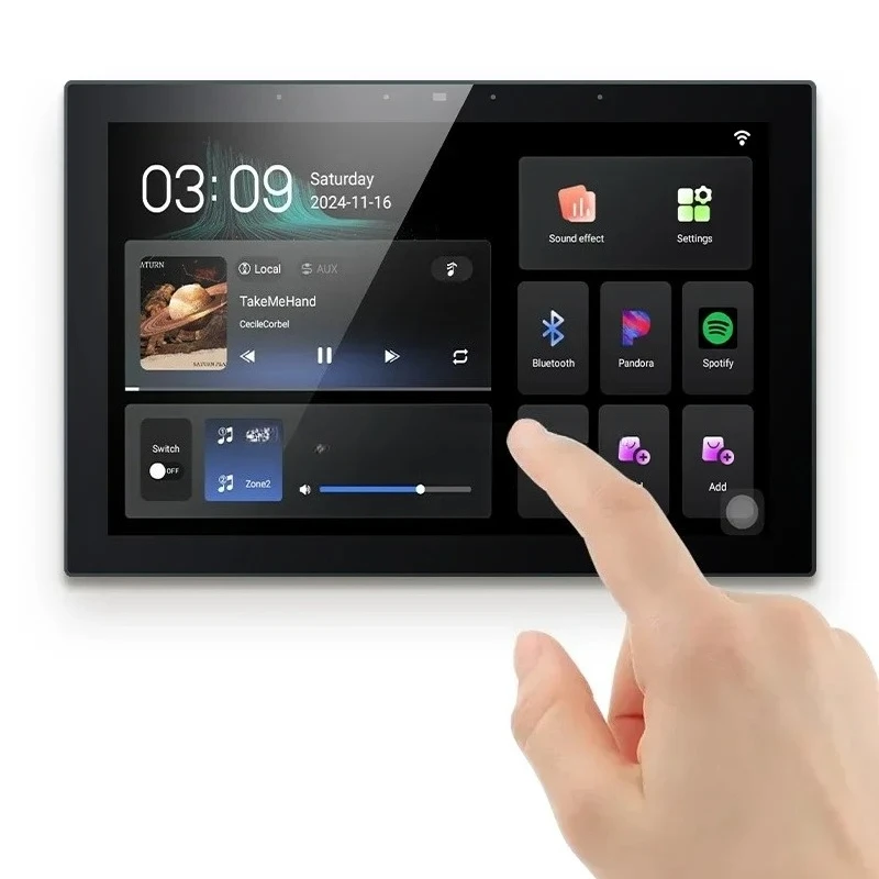 10-Inch Touch Screen Intelligent Home Audio Ceiling Speaker System 8-Channel 30W For Bluetooth Wall Amplifier Home Theater