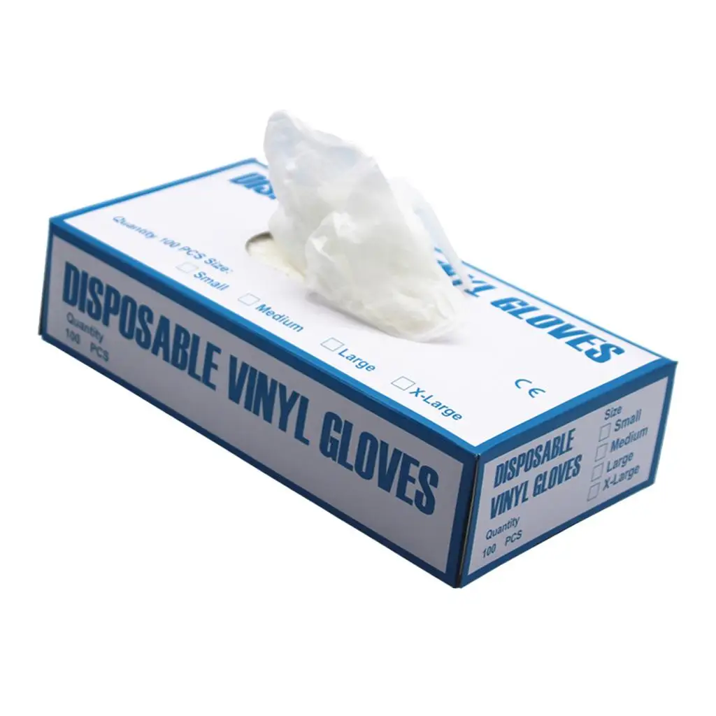 Disposable Clear Vinyl Gloves Latex Free Multi Size Powderless Hand Protection for Food Service