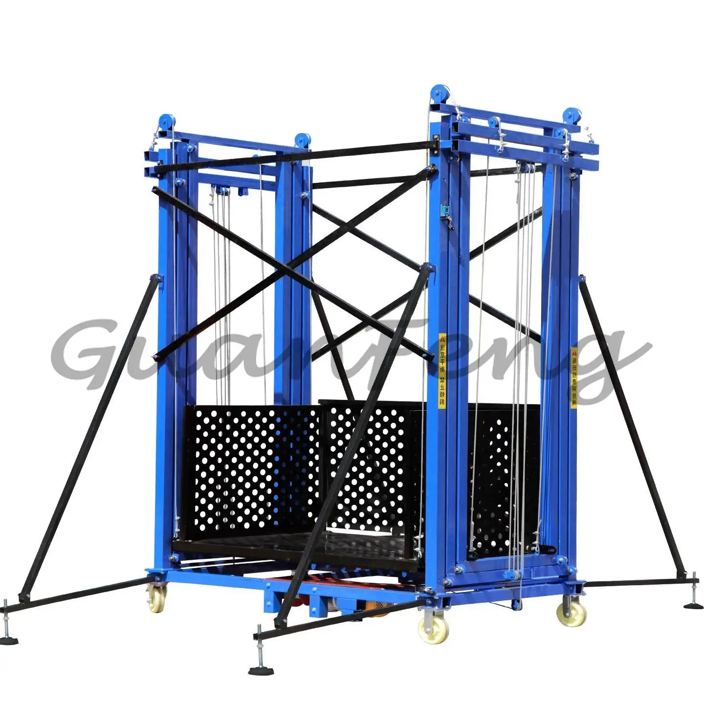 Foldable Mobile Electric Scaffold Lift, Remote Operated Cargo Elevating Platform for Home Renovation