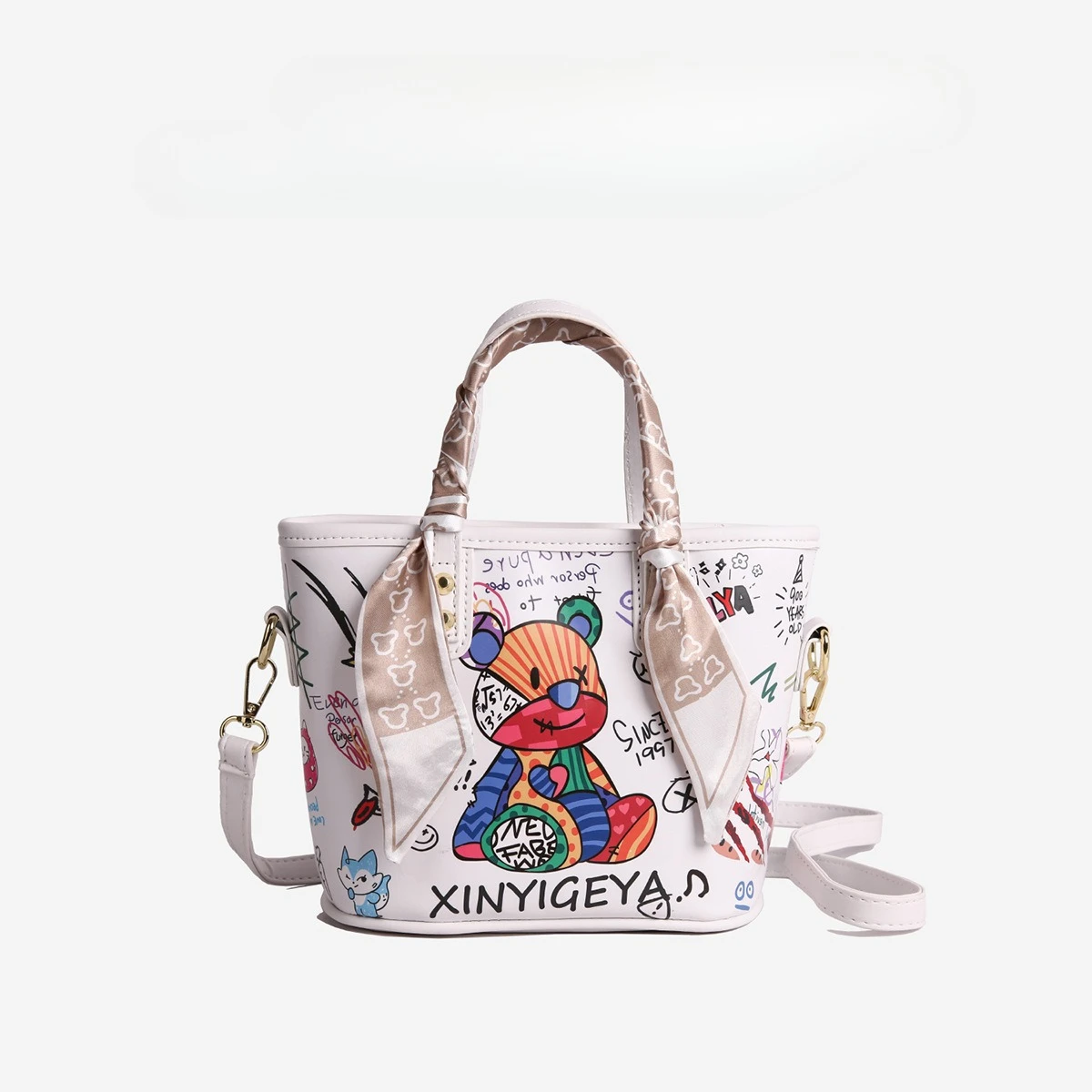 2025 New Color-Block Silk Scarf Tote for Women, Chic Top Handle Shoulder Crossbody Bag, Extremely Sophisticated and Stylish​