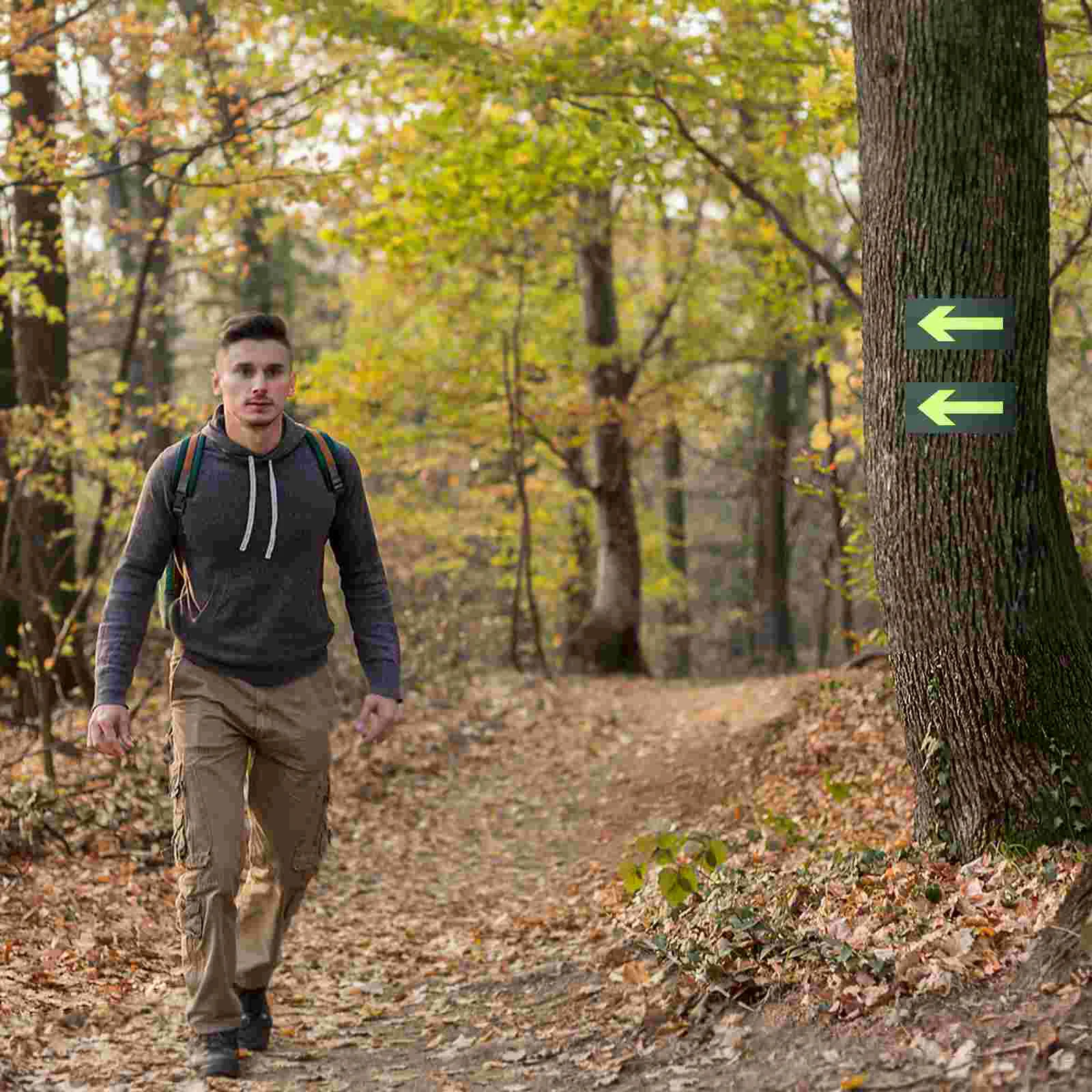 10 Pcs Reflective Arrow Sticker Wedding Glow Arrows Sign Luminous Card Parking Pvc Yard Signs