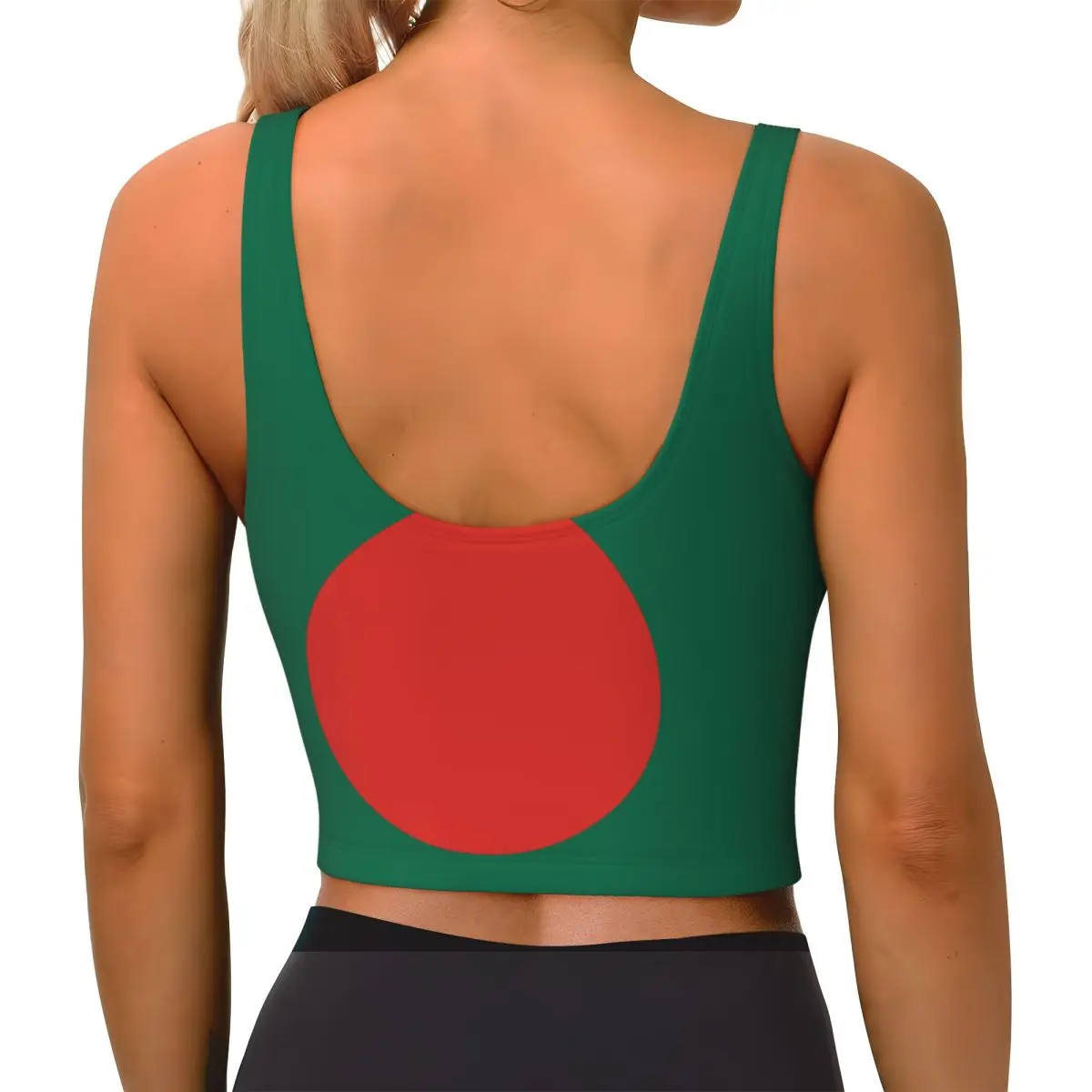 Yoga Vest Women Gym Sports Crop Tops Bangladesh Flag Streetwear Workout Breathable Tank Top Female