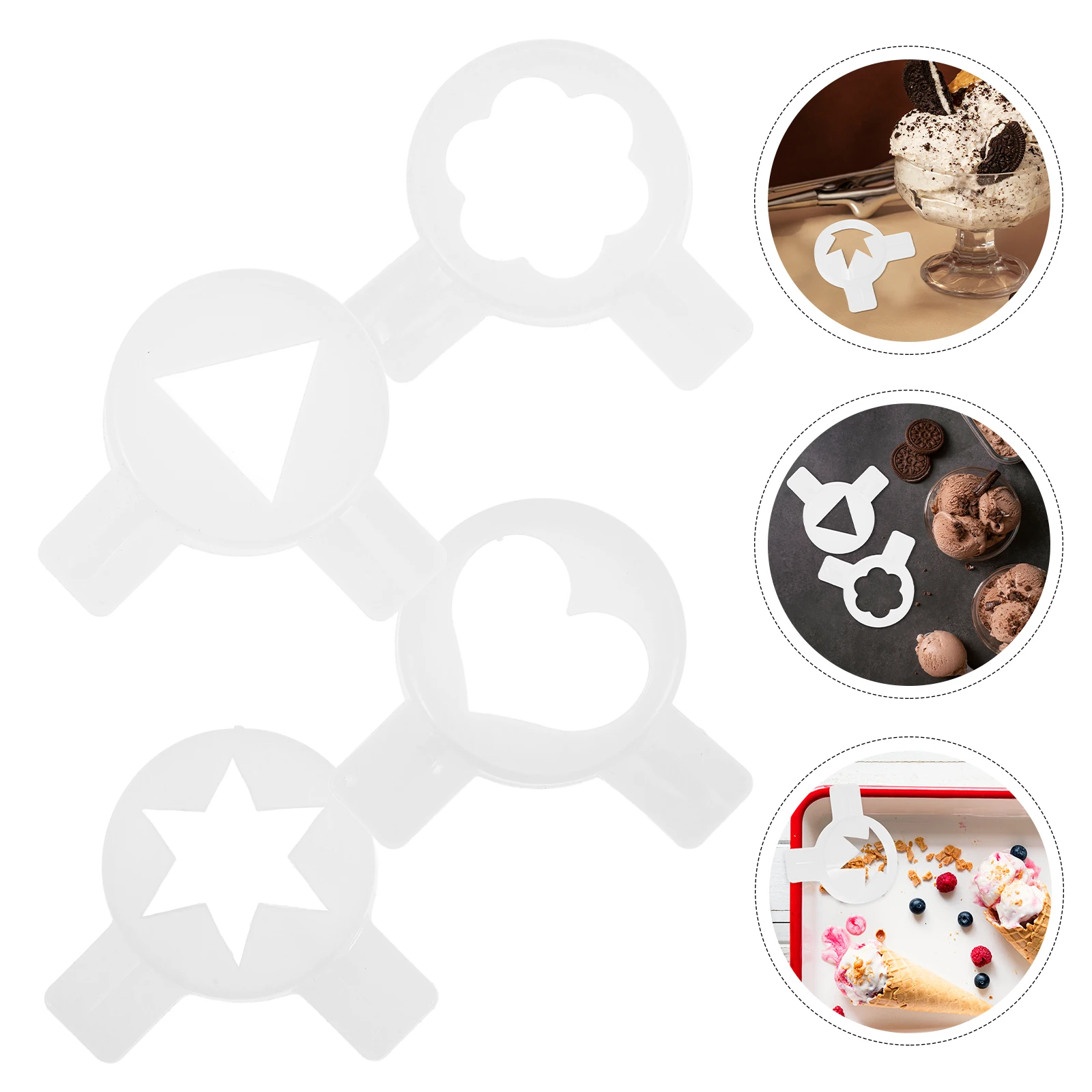 4 stücke Eismaschine Düsen Blume Münder Soft Serve Ersatz Armaturen Herzförmige Dreieck Cookie Tipps Modellierung