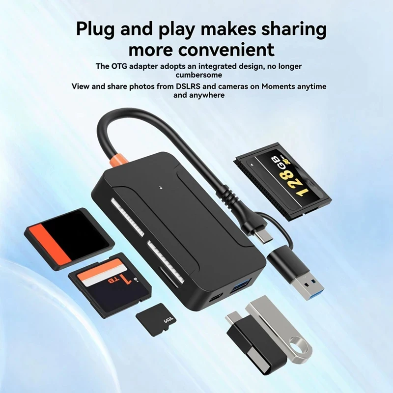 Type C USB 3.0 Card Reader SD TF MS U Disk Compact Flash Card Adapter for Laptop Multi Card Reader Card Reader [To&On-e]