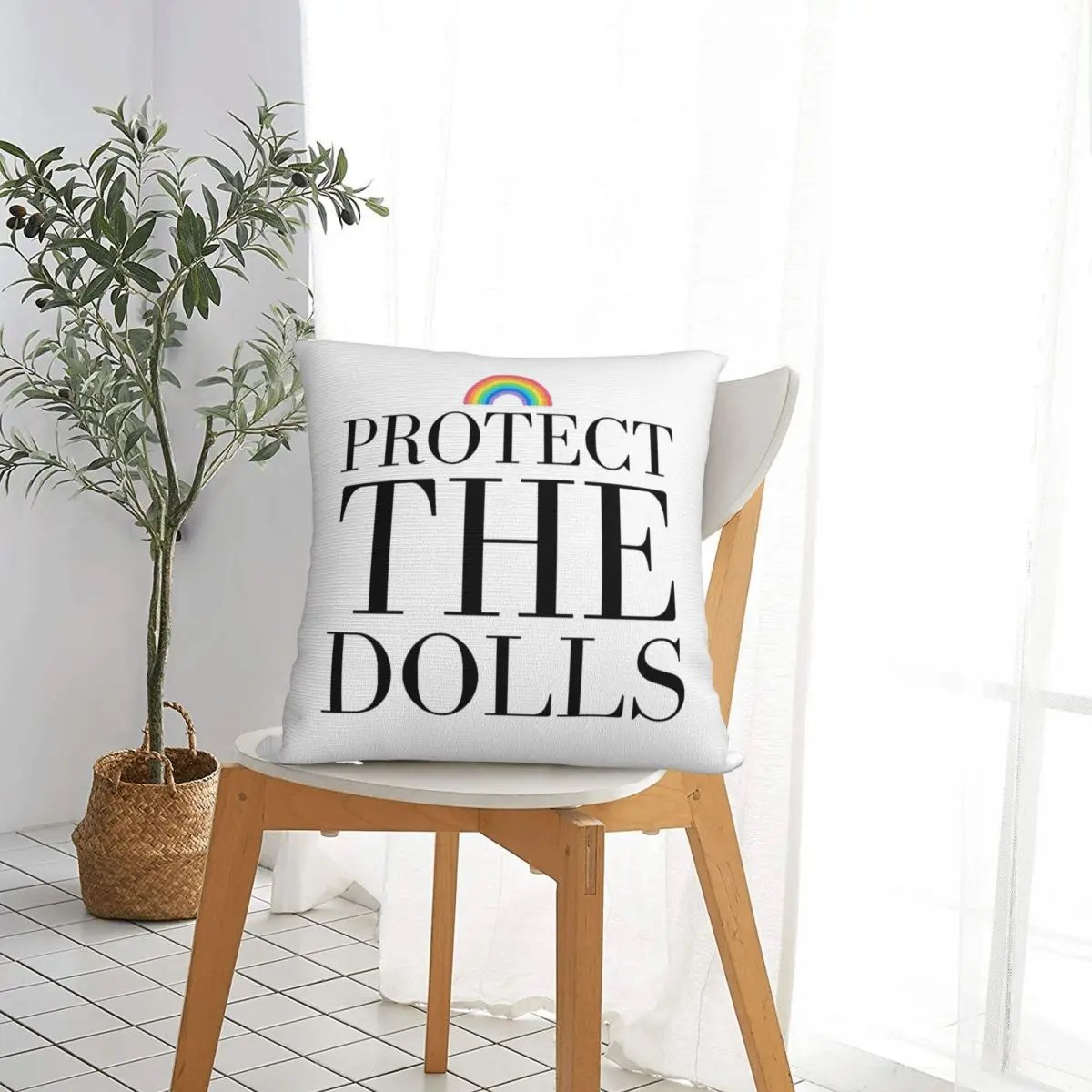 Protect The Dolls Pillow Cases Cushion Covers Fashion Zipper Decorative Pillowcase for Home 45x45cm