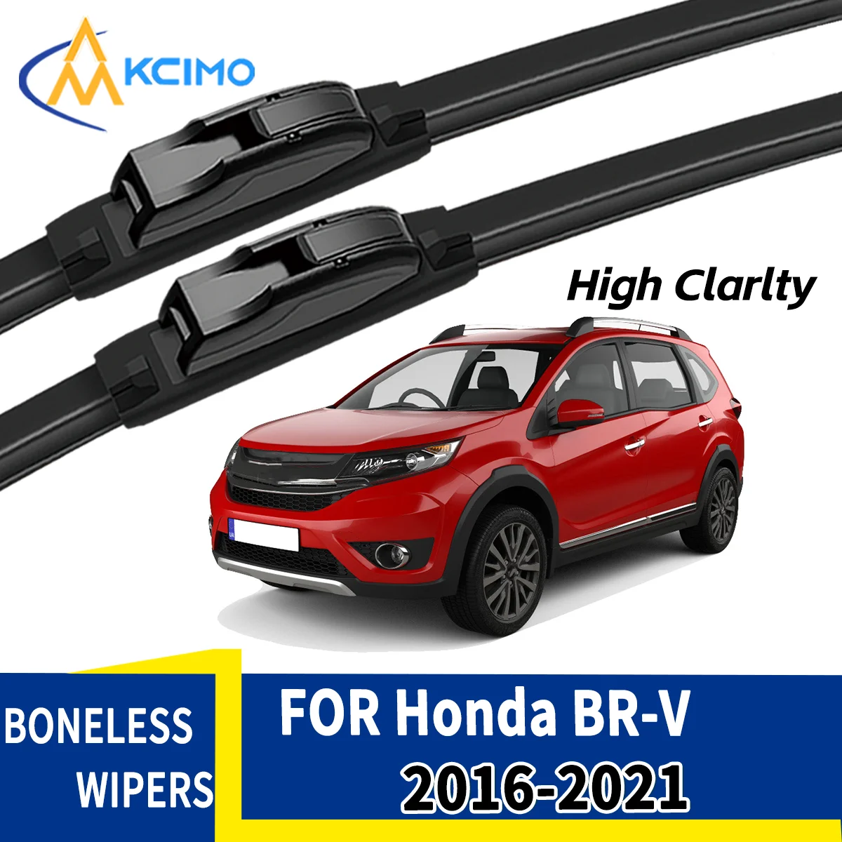 Clear Vision Rain or Shine 2Pcs Front Wiper Blades For Honda BR-V DG1 2 2016-2021 All-Weather Durability Safe Driving