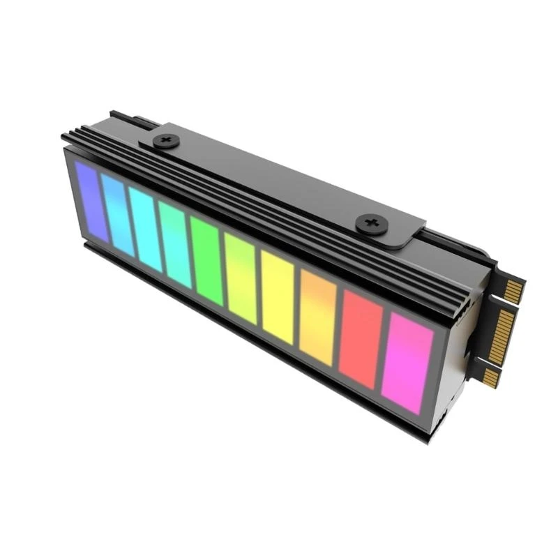 

Computer M.2 SSD Radiator with Aesthetics ARGB Sync, Easy Installation Durability Metal Build M.2 2280 SSD Heat Sink