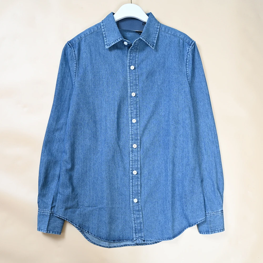 

Новая весенняя женская джинсовая рубашка из хлопка, синяя, повседневная, с длинным рукавом, воротником, вышивкой, универсальная, свободного кроя, для повседневной носки