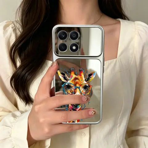 Colorful Giraffe Makeup Mirror Phone Case For Honor 90 200 400 600 Magic 5 6 7 8 Lite Play 10 50 60 Pro Plus Soft Cover