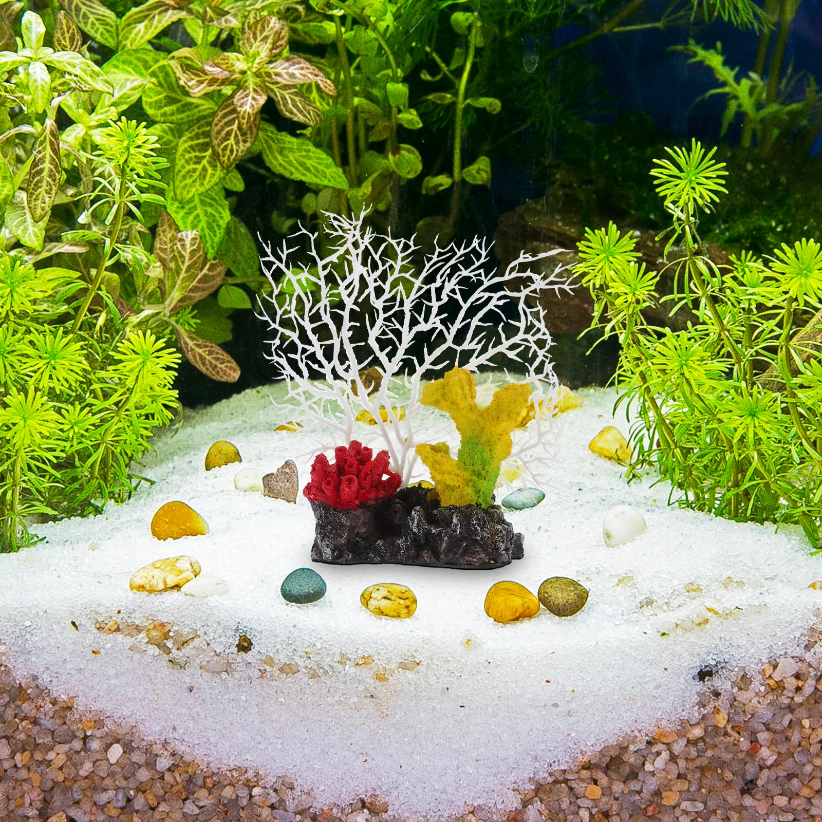 

Artificial Coral for Aquarium Fish Tank Realistic Lightweight Steady Placement No Deformation Freshwater Decor