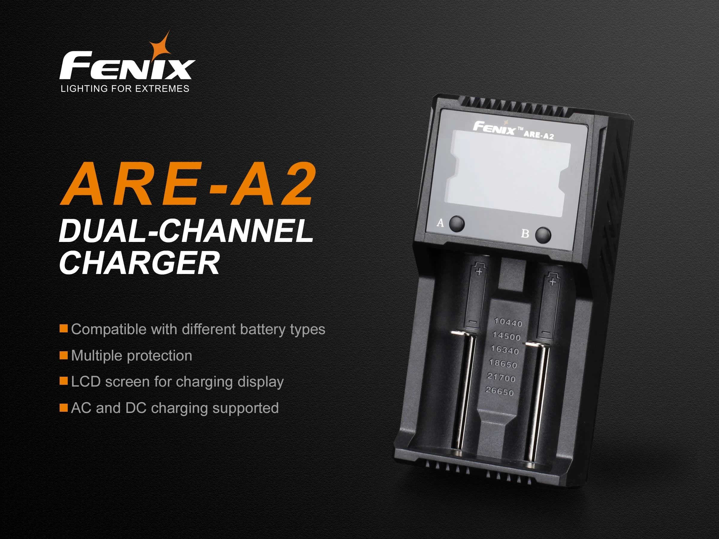 Fenix ARE-A2 Dual Channels Charger, Battery Charger