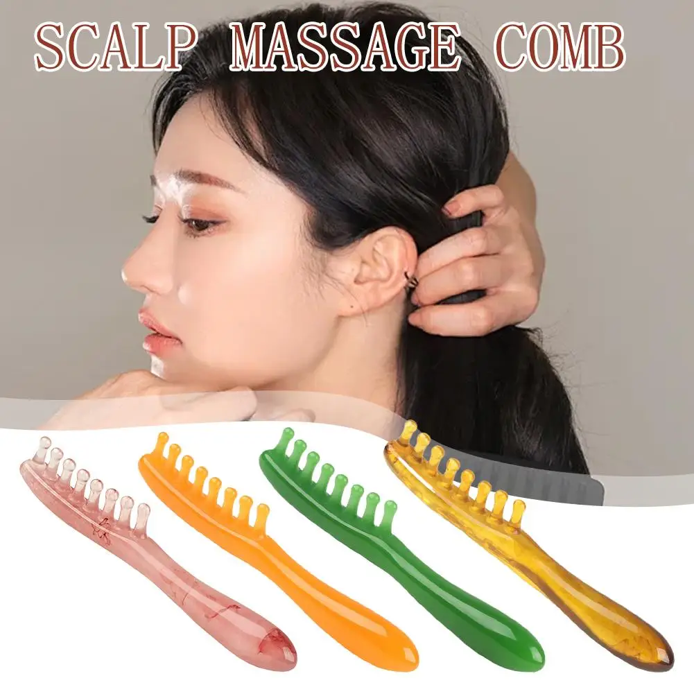 

Multifunction Resin Massage Comb Head Scalp Meridian Massage Acupoint Handle Scraping Thighs Comb Long Arms Comb Face Massa D7D4